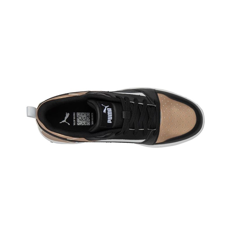 Zapatillas Urbanas Puma Rebound v6 Low Mujer Negras/Doradas-4