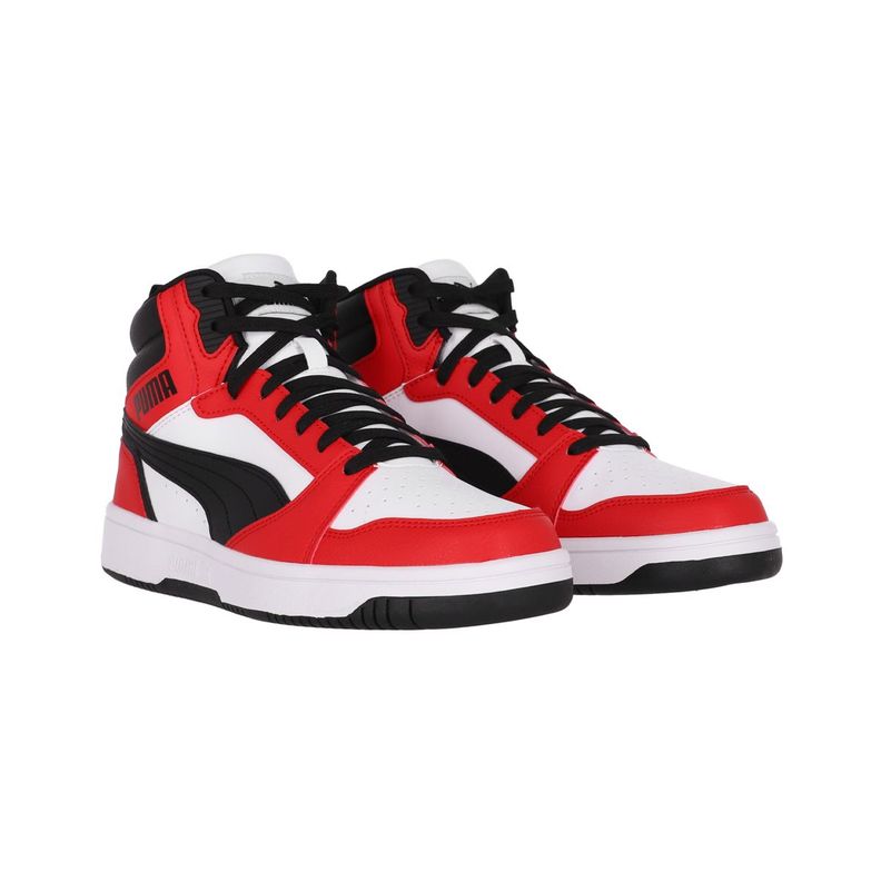 Zapatilla Puma Rebound v6 Hombre White/For All Time Red-2