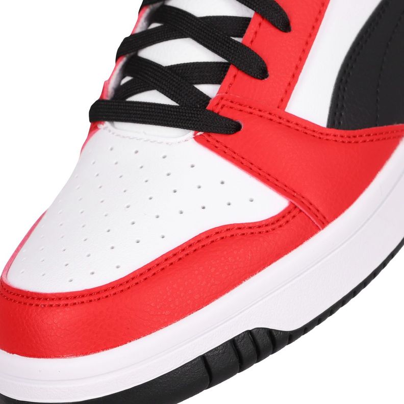 Zapatilla Puma Rebound v6 Hombre White/For All Time Red-5