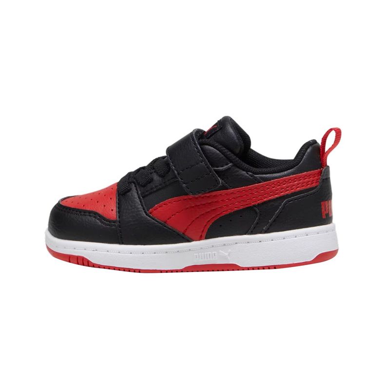 Zapatillas Urbanas Puma Rebound V6 Baby Rojas/Negras-0