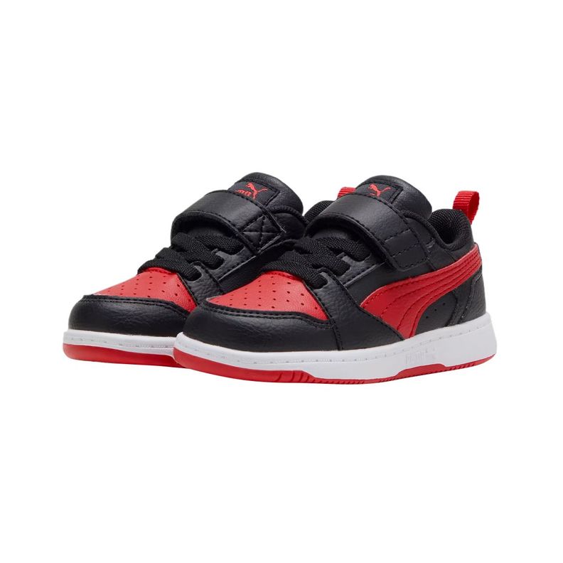 Zapatillas Urbanas Puma Rebound V6 Baby Rojas/Negras-2