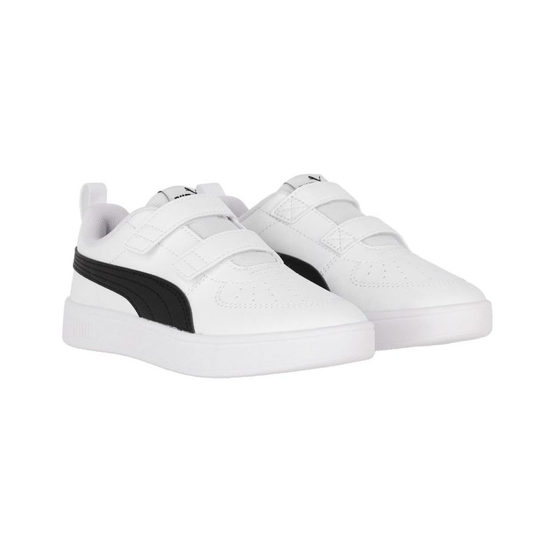 Zapatilla Puma Rickie Niños Blancas/Negras-2