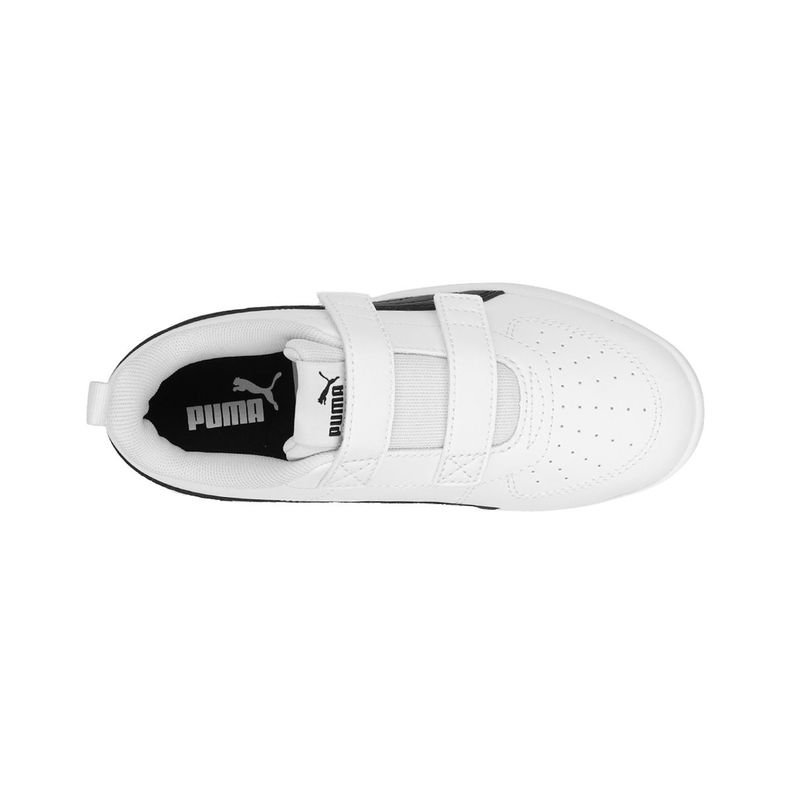 Zapatilla Puma Rickie Niños Blancas/Negras-4