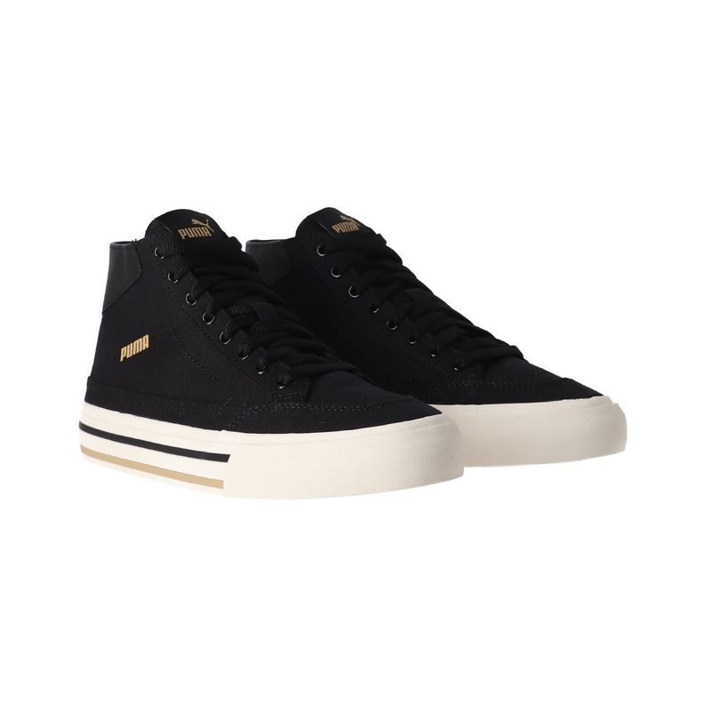 Zapatilla Puma Court Classic Vulc Mid Hombre Negras/Beige-2