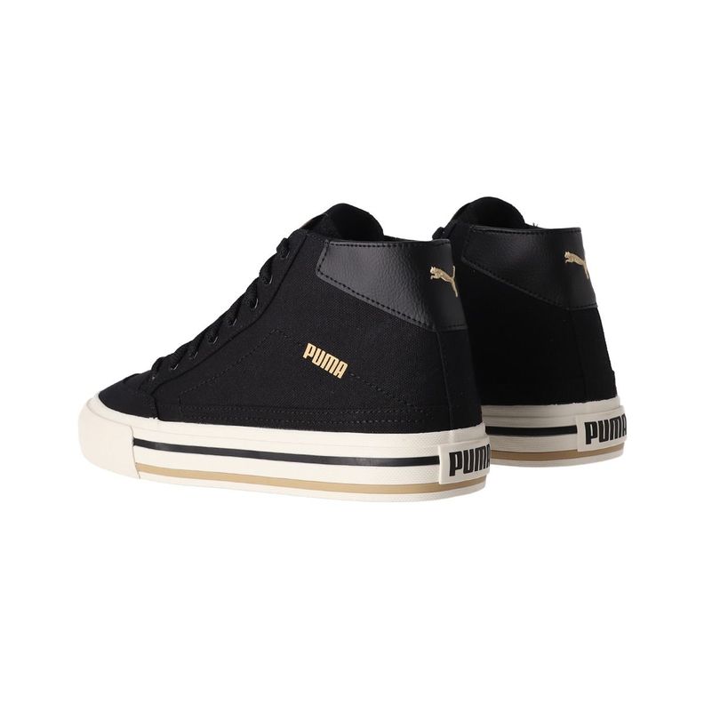 Zapatilla Puma Court Classic Vulc Mid Hombre Negras/Beige-3