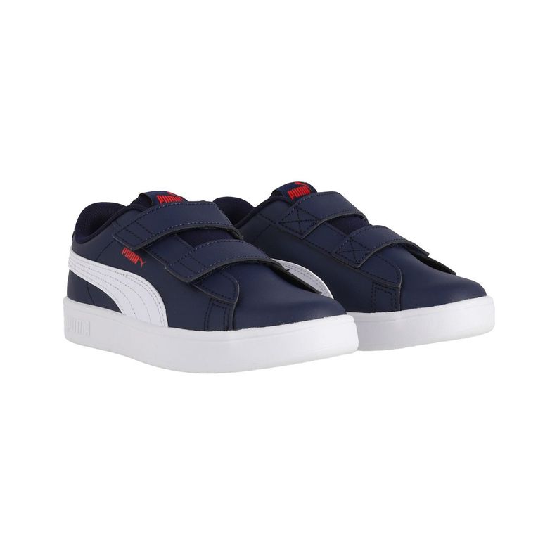 Zapatilla Puma Rickie V Niño Azules/Blancas-2