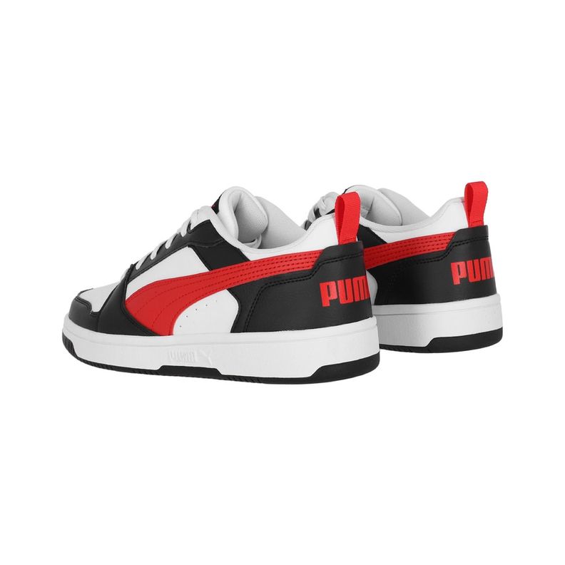 Zapatilla Puma Rebound v6 Low Hombre White/ Red/Black-3