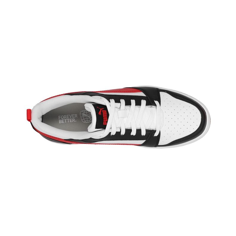 Zapatilla Puma Rebound v6 Low Hombre White/ Red/Black-4