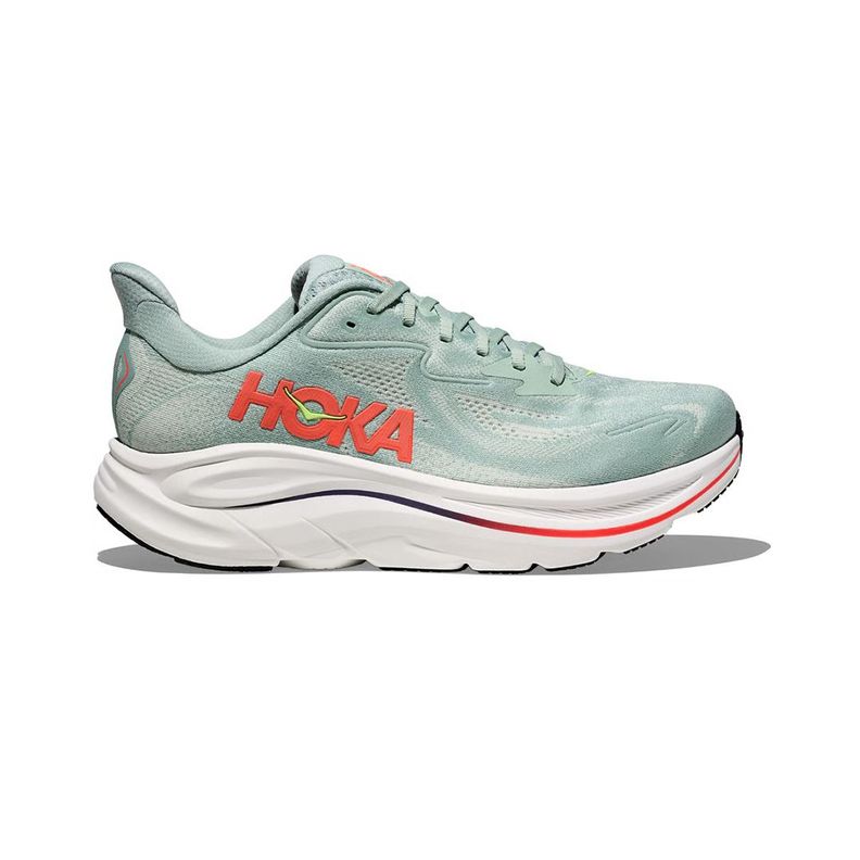 Zapatilla Hoka Clifton 10 Hombre Sage / Neon Flame
