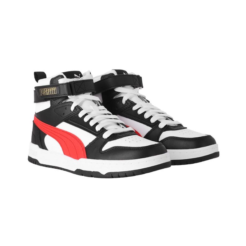 Zapatilla Puma Rebound Game Hombre Negras/Blancas/Rojas-2