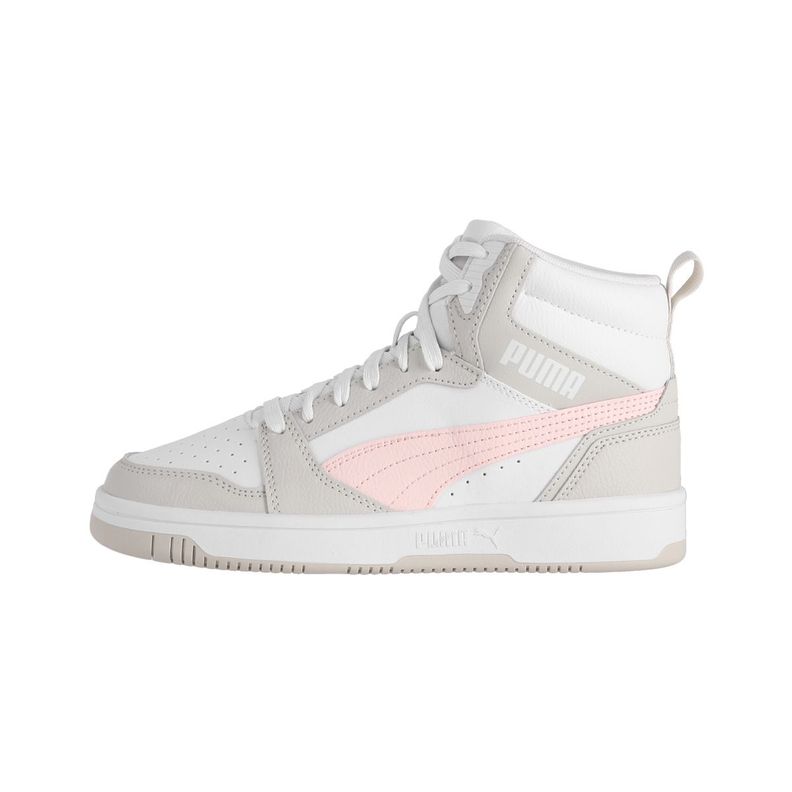 Zapatilla Puma Rebound V6 Mid Joven Blancas/Rosadas/Gris-0