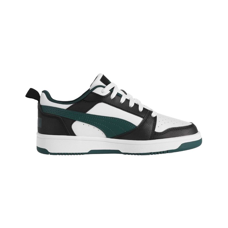 Zapatilla Puma Rebound V6 Mid Joven Negras/Verdes/Blancas-1
