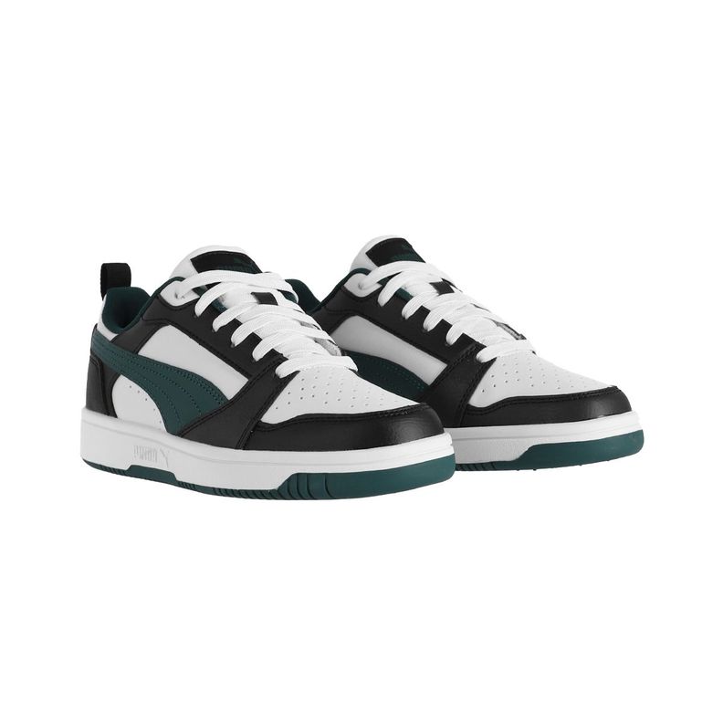 Zapatilla Puma Rebound V6 Mid Joven Negras/Verdes/Blancas-2