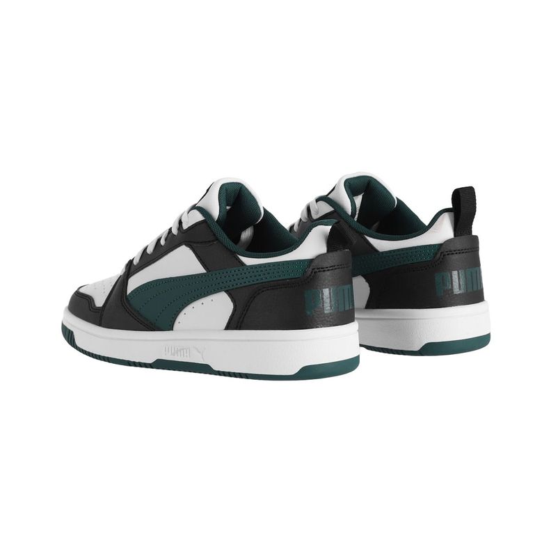 Zapatilla Puma Rebound V6 Mid Joven Negras/Verdes/Blancas-3
