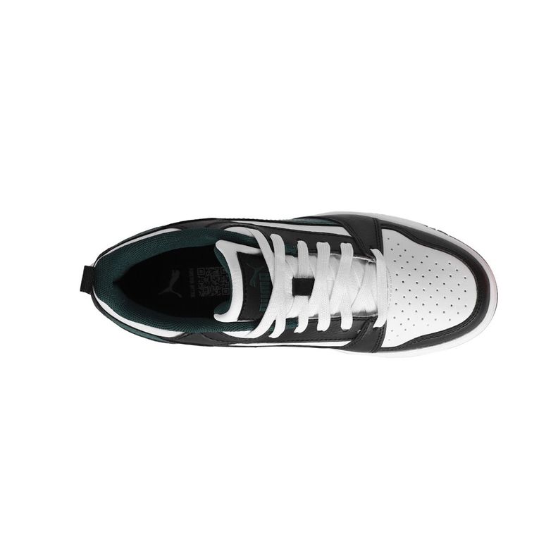 Zapatilla Puma Rebound V6 Mid Joven Negras/Verdes/Blancas-4