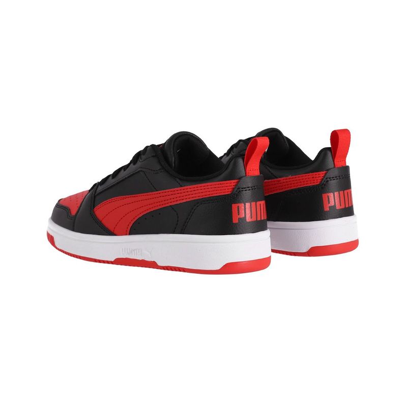 Zapatilla Puma Rebound V6 Mid Joven Negras/Blancas-3