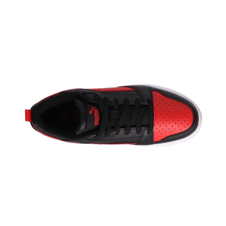Zapatilla Puma Rebound V6 Mid Joven Negras/Blancas-4