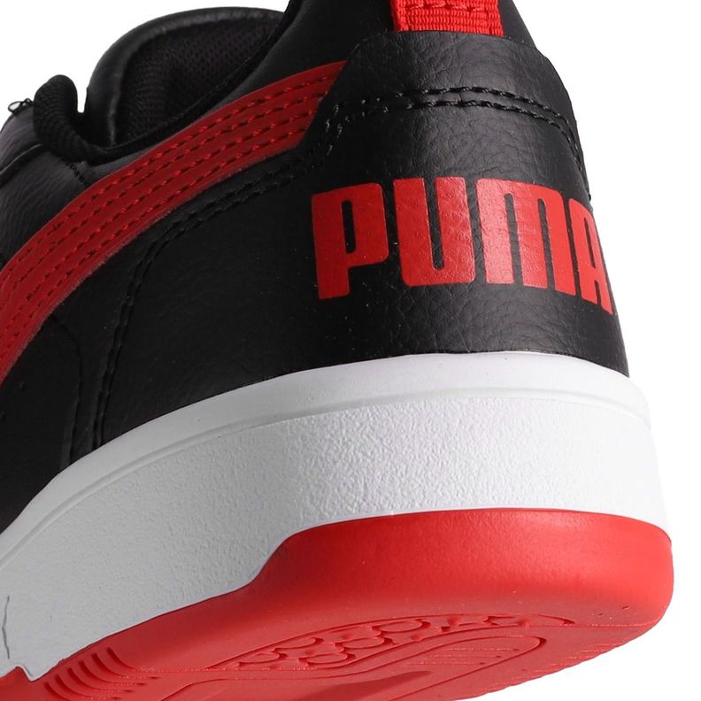 Zapatilla Puma Rebound V6 Mid Joven Negras/Blancas-5
