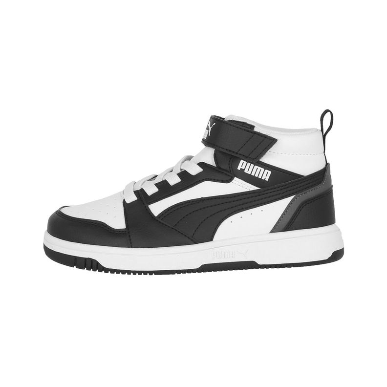 Zapatilla Puma Rebound V6 Mid Niño Black/White-0