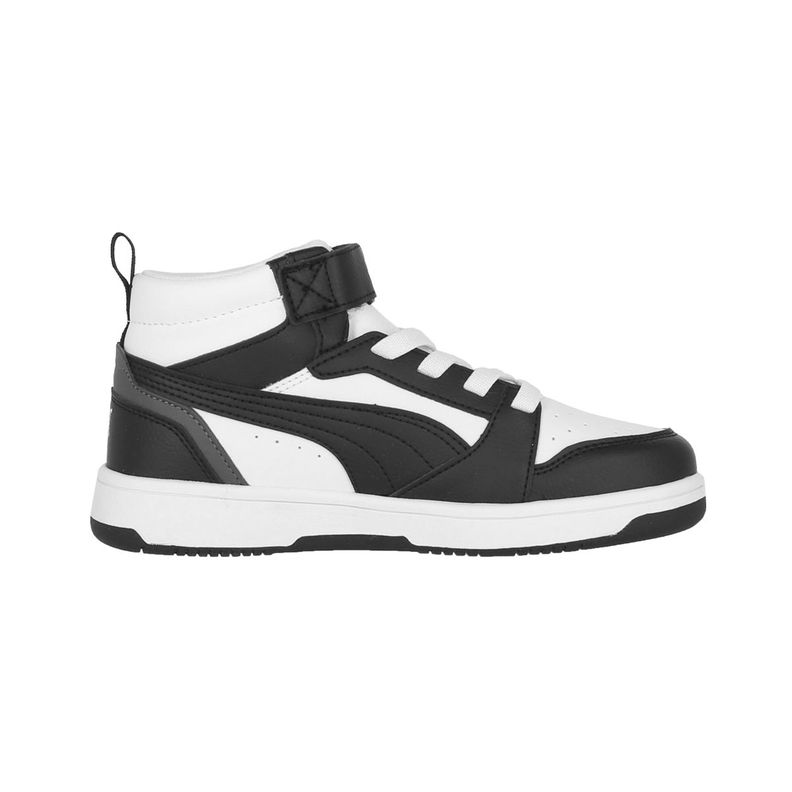 Zapatilla Puma Rebound V6 Mid Niño Black/White-1