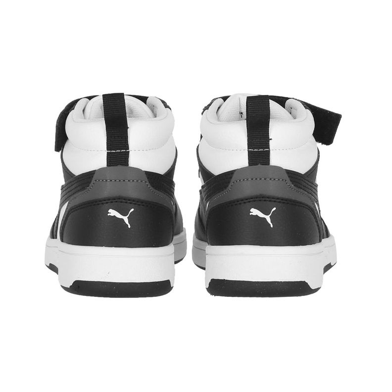 Zapatilla Puma Rebound V6 Mid Niño Black/White-3