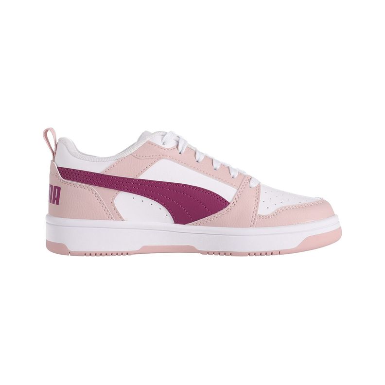 Zapatilla Puma Rebound v6 Low Joven Blancas/Moradas/Rosadas-1