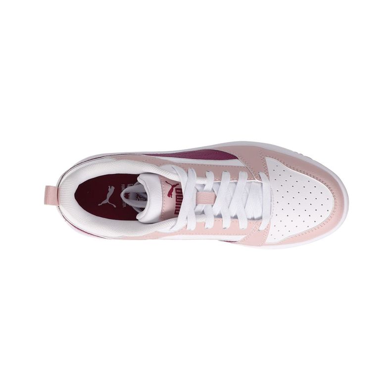 Zapatilla Puma Rebound v6 Low Joven Blancas/Moradas/Rosadas-4
