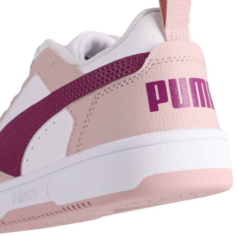Zapatilla Puma Rebound v6 Low Joven Blancas/Moradas/Rosadas-5