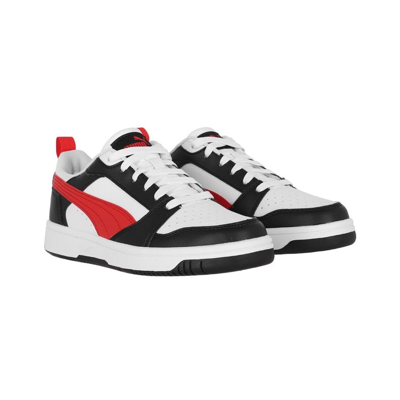 Zapatilla Puma Rebound V6 Low Joven White/Red/Black-2