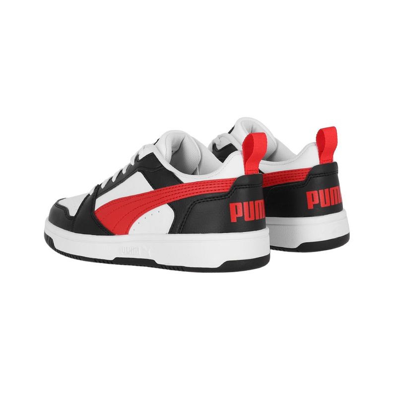 Zapatilla Puma Rebound V6 Low Joven White/Red/Black-3