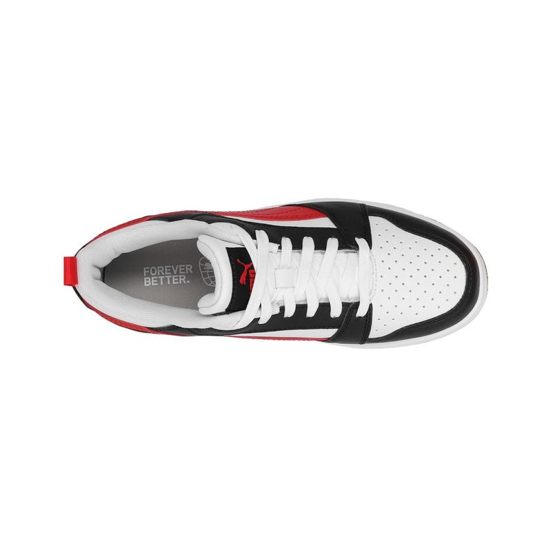 Zapatilla Puma Rebound V6 Low Joven White/Red/Black-4