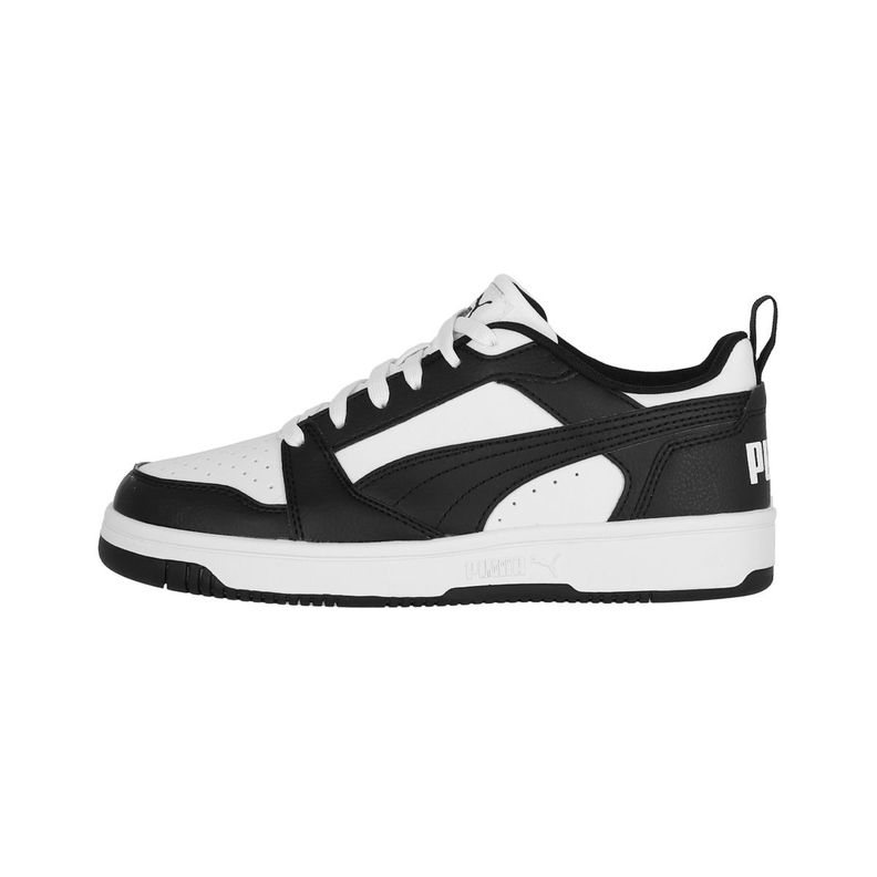 Zapatilla Puma Rebound V6 Mid Niño White/Black/Grey-0