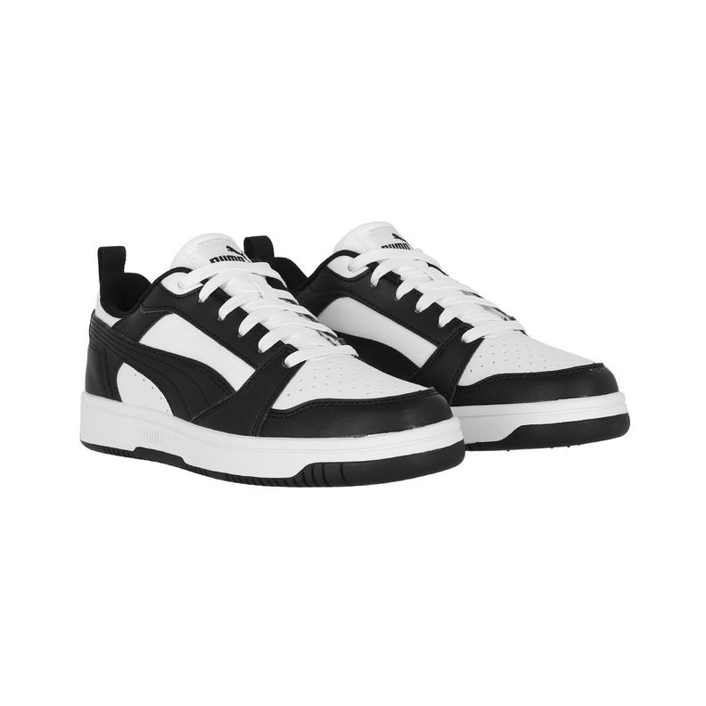 Zapatilla Puma Rebound V6 Mid Niño White/Black/Grey-2