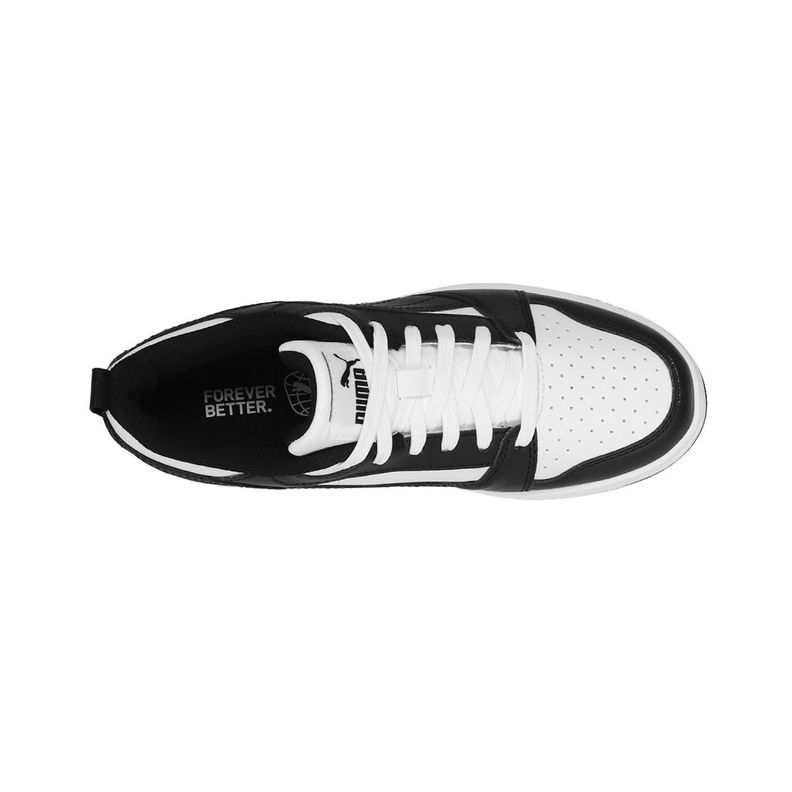 Zapatilla Puma Rebound V6 Mid Niño White/Black/Grey-4
