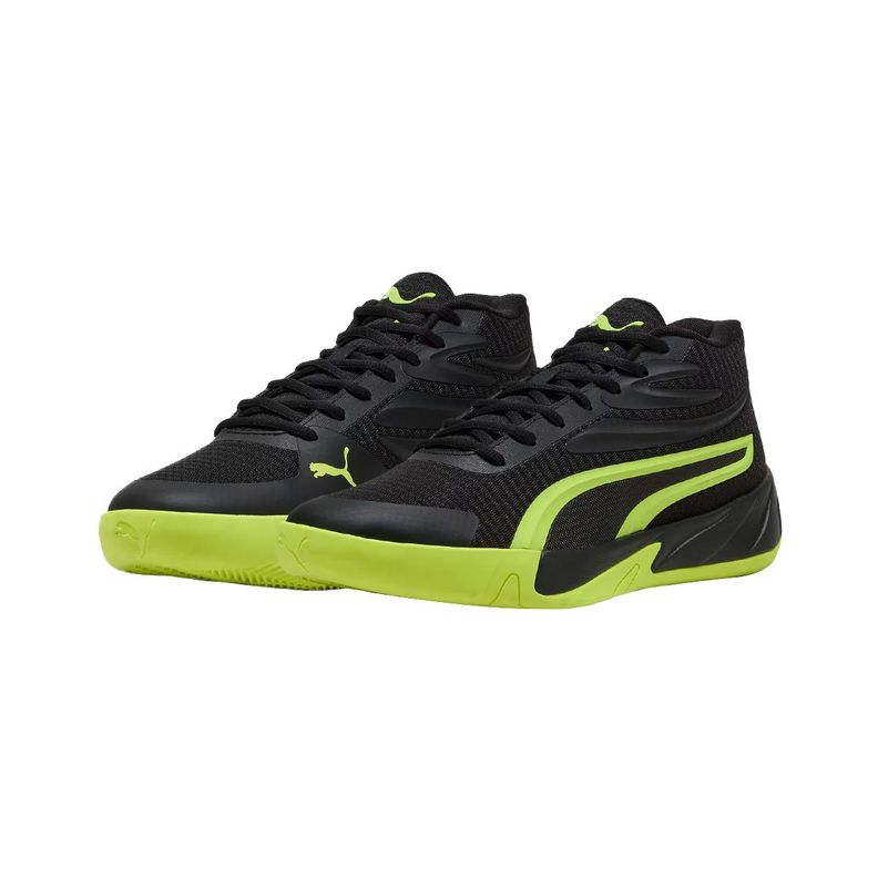 Zapatillas Básquetbol Puma Court Pro Hombre Negras/Amarillas-2