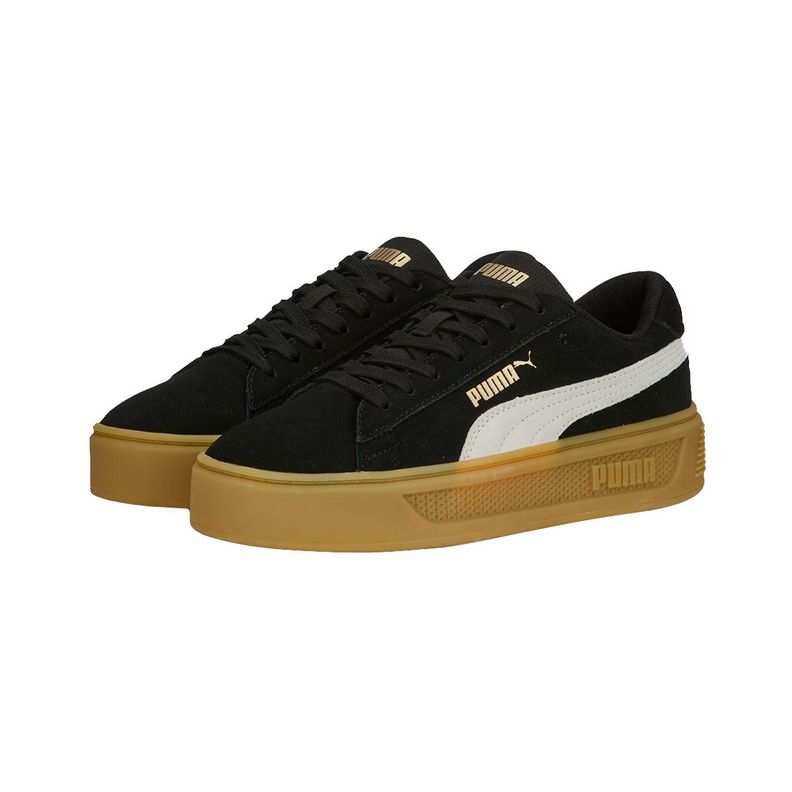 Zapatillas Urbanas Puma Smash Platform V3 Mujer Negra/Café-2