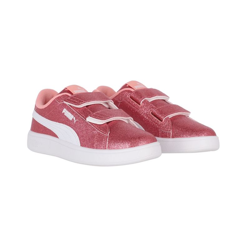 Zapatilla Puma Smash 3.0 Glitz Glam Niña Rosado-2