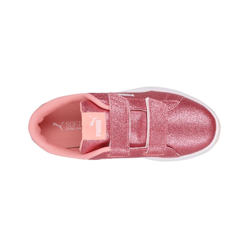 Zapatilla Puma Smash 3.0 Glitz Glam Niña Rosado-4