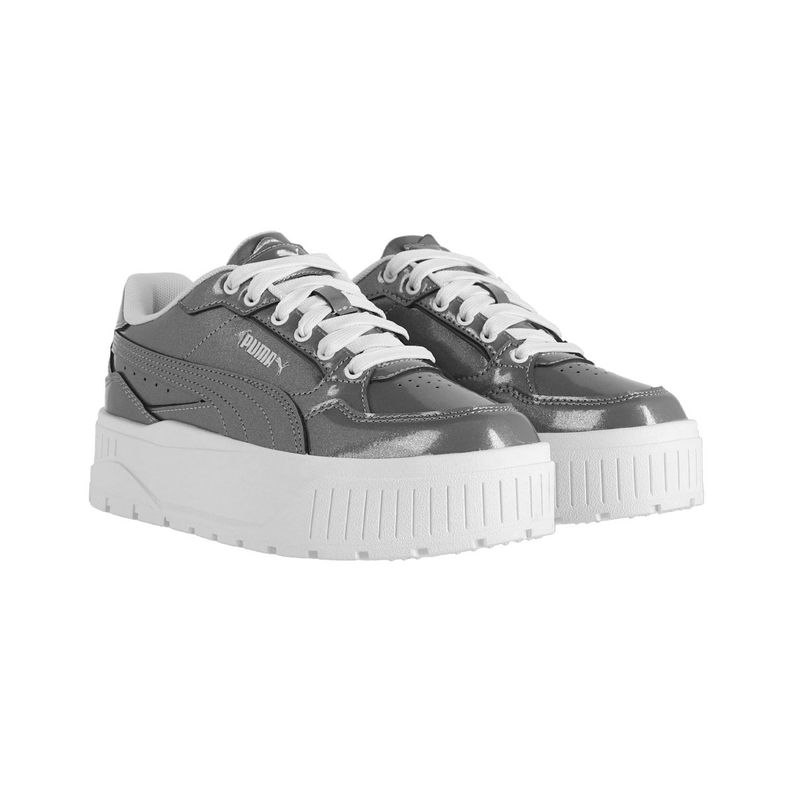 Zapatilla Puma Karmen II Idol Glitz Mujer Plateadas/Blancas-2