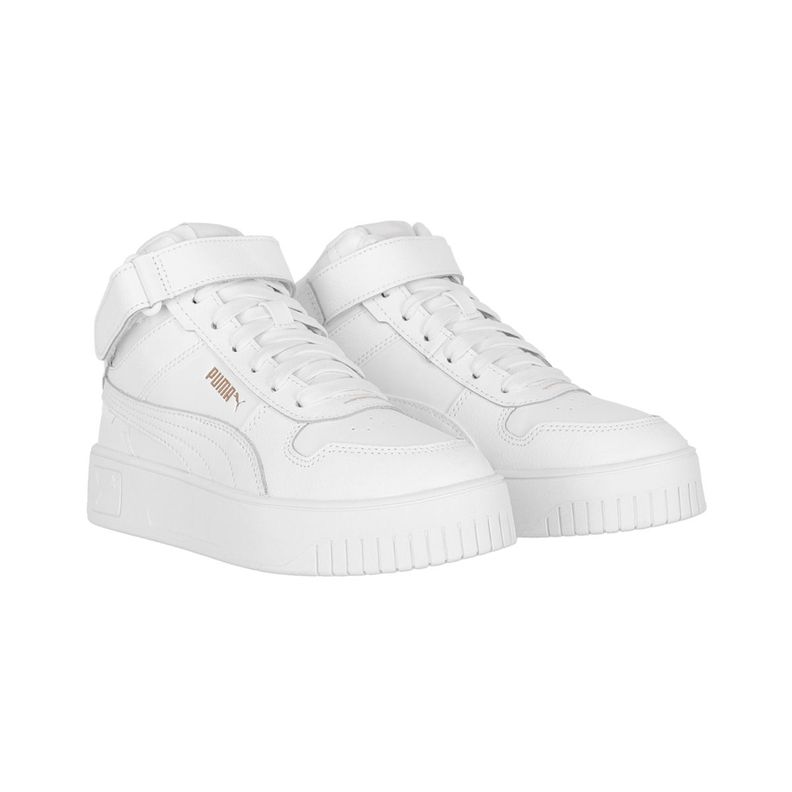 Zapatilla Puma Carina Street Mid Mujer White/Gold-2