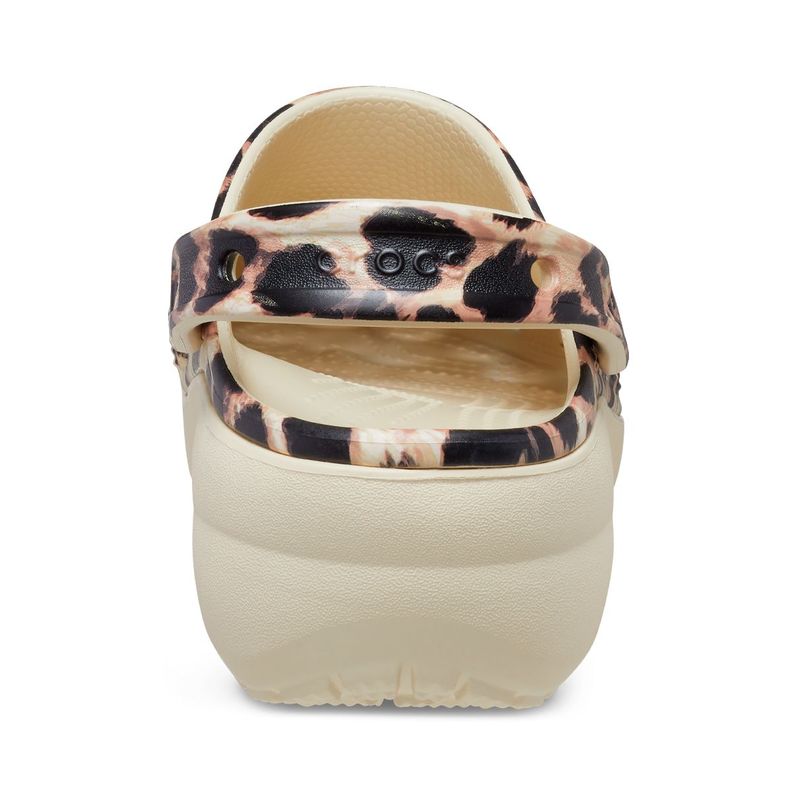 Zueco Crocs Classic Platform Mujer Animal Remix Bone/Leopard-4