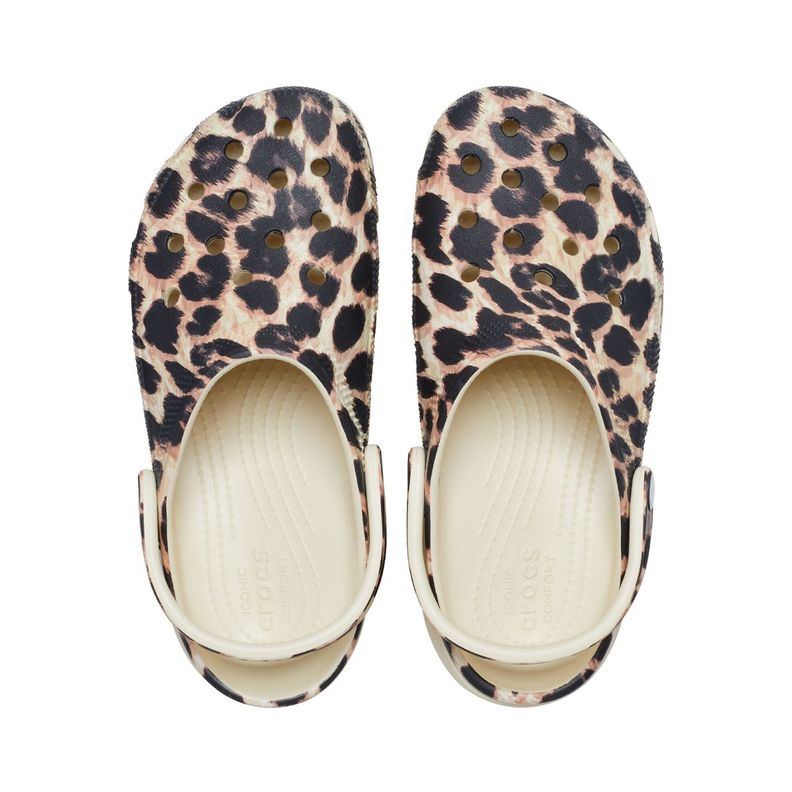 Zueco Crocs Classic Platform Mujer Animal Remix Bone/Leopard-5