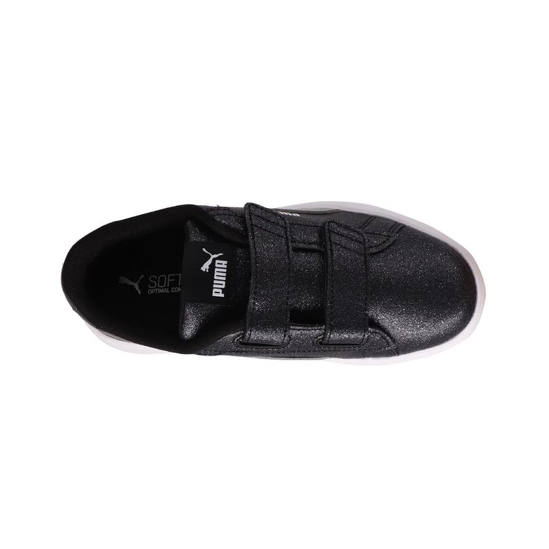 Zapatilla Puma Urbanas Smash 3.0 Glitz Glam Niño Negras-3