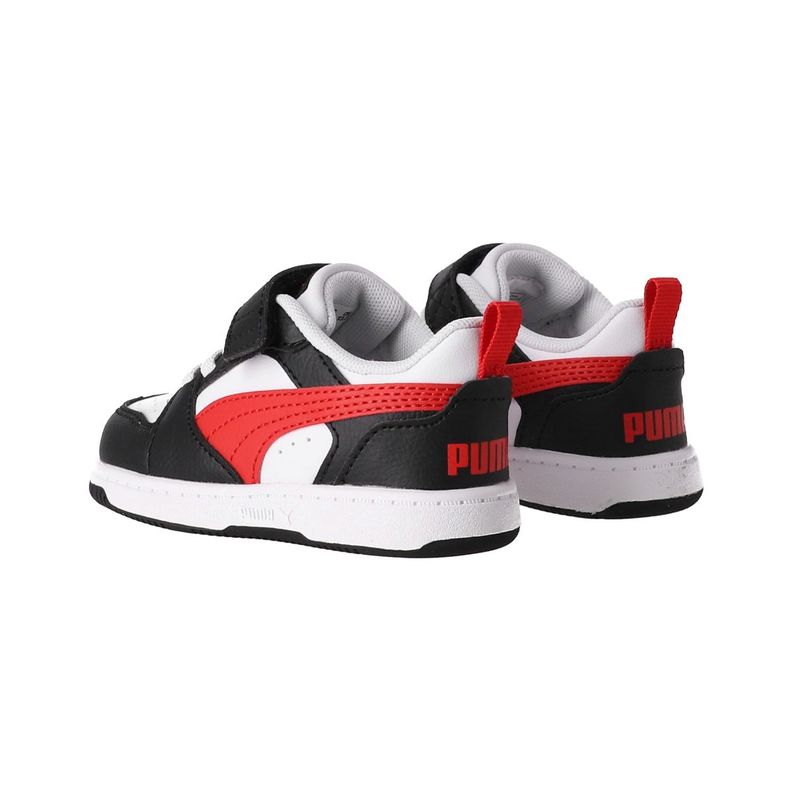 Zapatillas Urbanas Puma Rebound V6 Baby Negra/Blanca/Roja-3