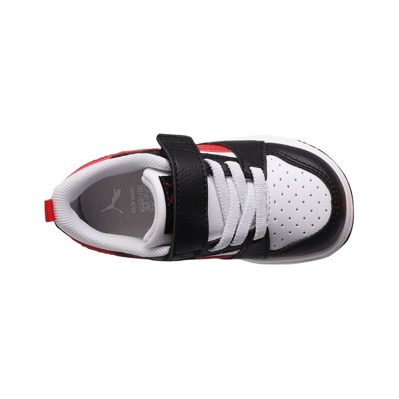 Zapatillas Urbanas Puma Rebound V6 Baby Negra/Blanca/Roja-4