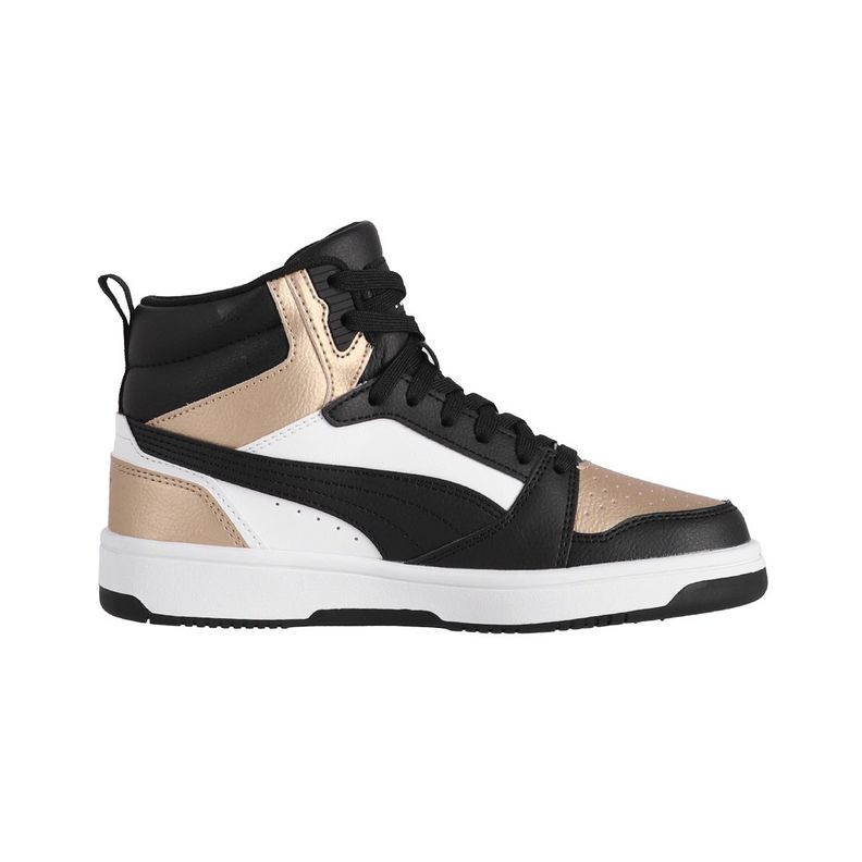 Zapatilla Puma Rebound v6 Hombre Blancas/Negras/Doradas-1