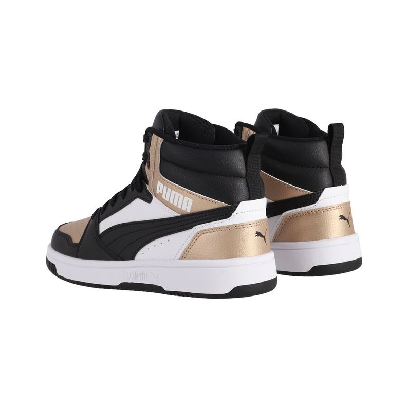 Zapatilla Puma Rebound v6 Hombre Blancas/Negras/Doradas-3