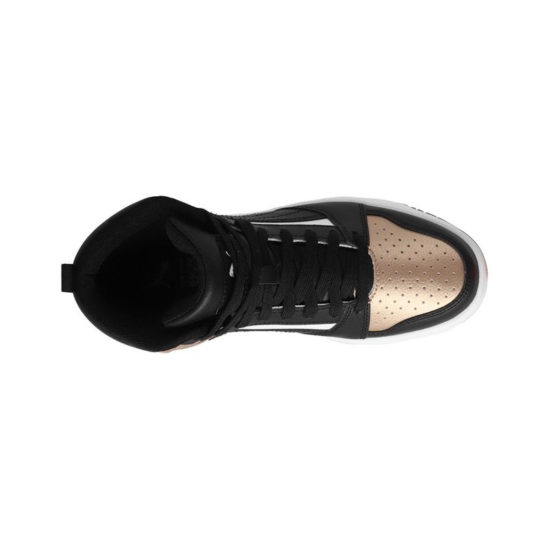 Zapatilla Puma Rebound v6 Hombre Blancas/Negras/Doradas-4