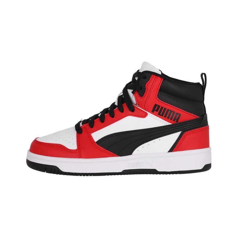 Zapatilla Puma Rebound V6 Mid Joven White/Red/Black-0
