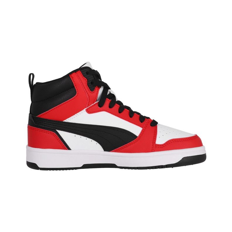 Zapatilla Puma Rebound V6 Mid Joven White/Red/Black-1
